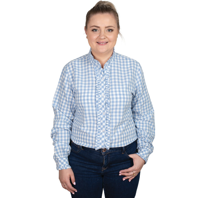check frill blouse / WHT25FBL4077 main image 1