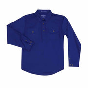 Just Country Girl's Workshirt Kenzie 1/2 Button - Cobalt 60606CBT 