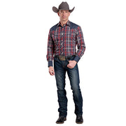 Men's Karman Special Collection Long Sleeve Plaid Shirt - Full front view