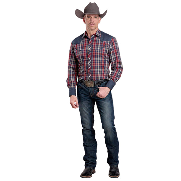 Men's Karman Special Collection Long Sleeve Plaid Shirt - Full front view