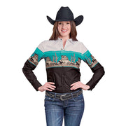 Roper Women's Vintage Collection Long Sleeve Print Shirt - Front view