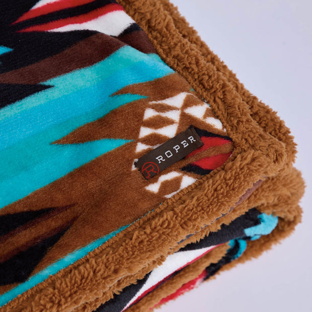 Roper Blue Aztec Throw