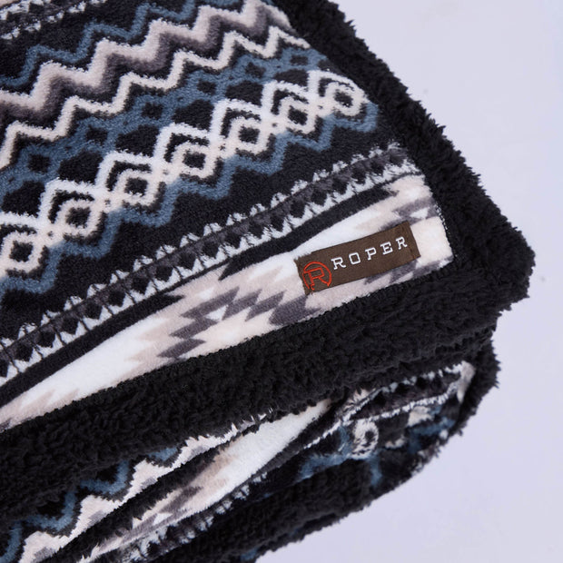 Roper Black Aztec Throw