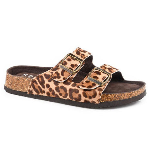 Roper Women's Delilah Sandals in faux leopard fur