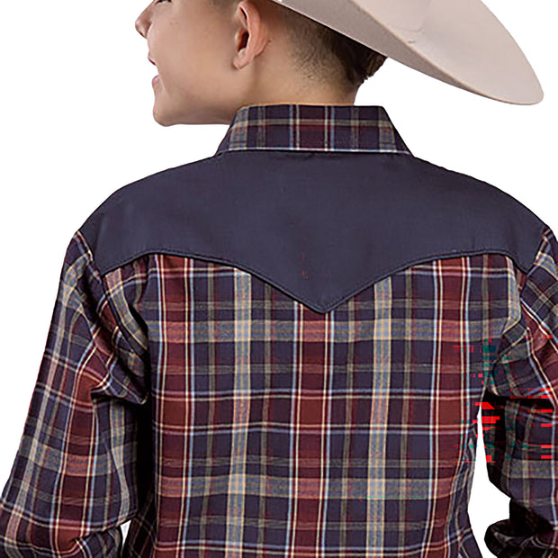 Boy's Karman Special Collection Long Sleeve Plaid Shirt