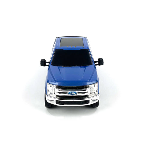Blue toy truck on a white background