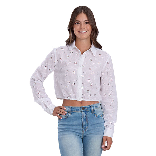Women's Five Star Collection Long Sleeve Shirt in white