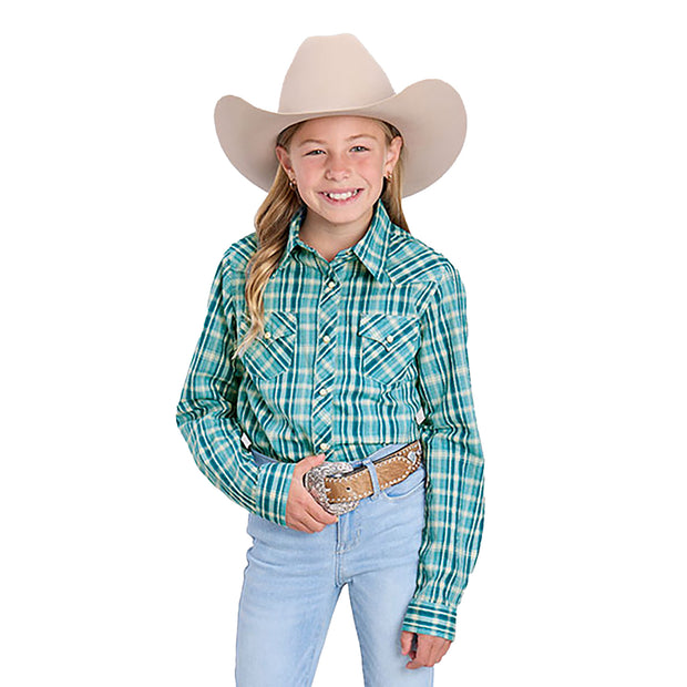 Girl's West Made Collection Plaid Long Sleeve Shirt