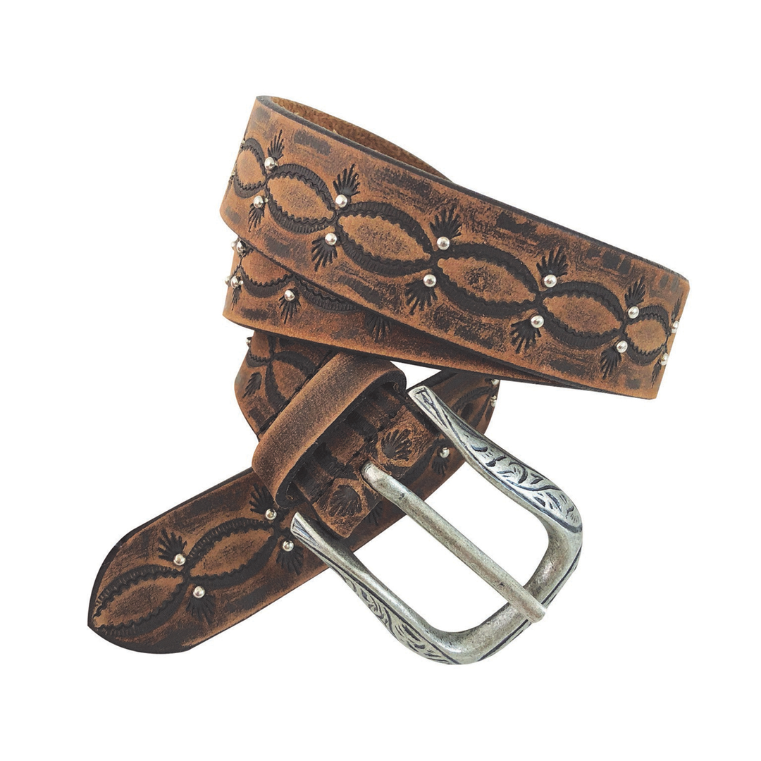 Roper Embossed Brown Leather Belt Ornate Silver Buckle Adjustable Womens M 30 32 Buy Roper Womens Belts | Best Prices – The Stable Door main image 4