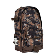 Tin Haul Backpack with Brown Western Scene design - front view