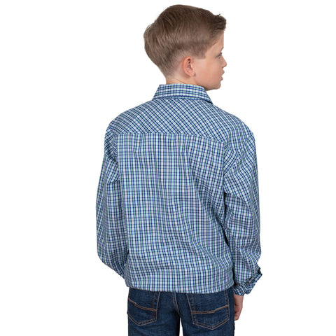 Boy's Brayden Half Button Check Workshirt