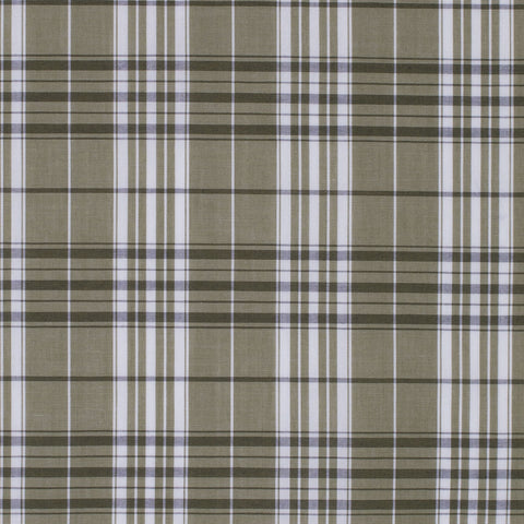 Plaid pattern fabric with green, brown, and white colors