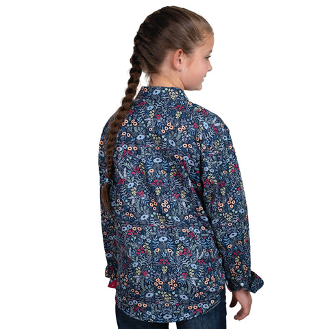 Girl's Harper Half Button Print Workshirt