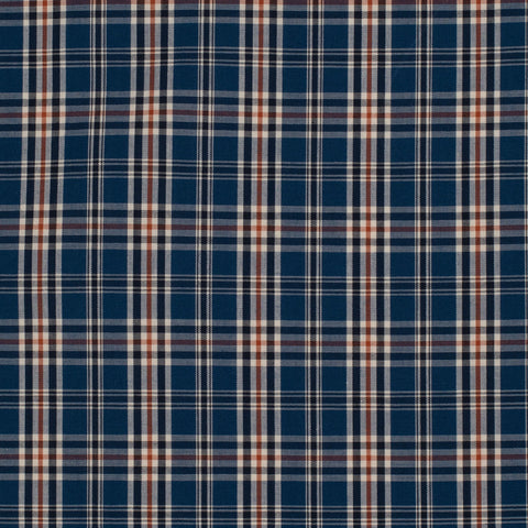 Navy blue and brown plaid pattern