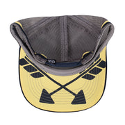 Dark grey and yellow trucker cap with buffalo pattern