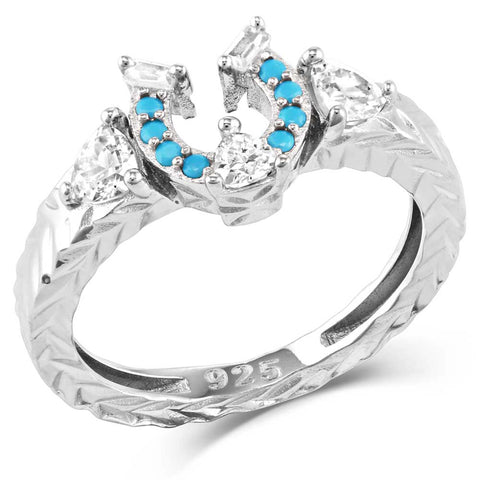 Luck Defined Crystal Turquoise Ring