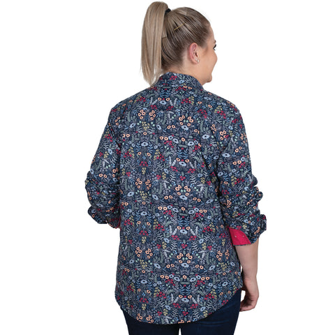 Women's Georgie Half Button Print Workshirt