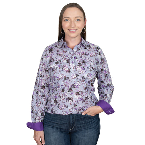 Women's Georgie Half Button Print Workshirt