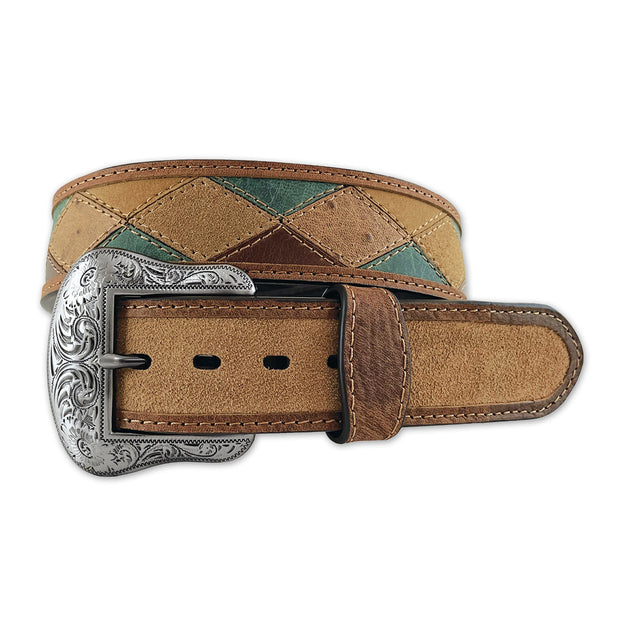Men's Genuine Leather Belt - Crazyhorse Patchwork
