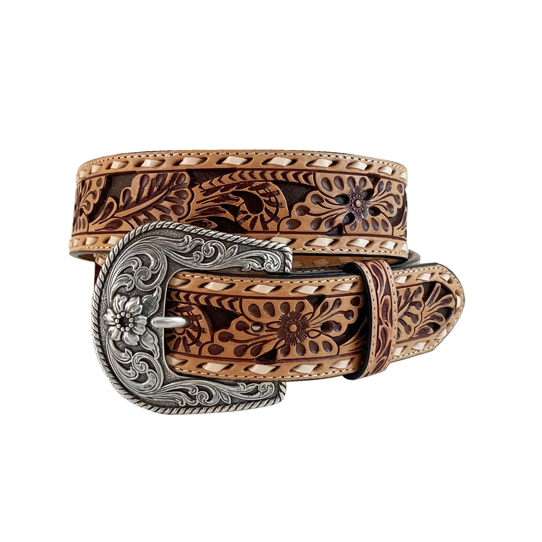 Roper Embossed Brown Leather Belt Ornate Silver Buckle Adjustable Womens M 30 32 Buy Roper Womens Belts | Best Prices – The Stable Door main image 2
