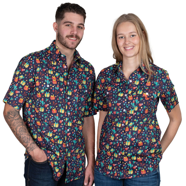Women's Izzy Full Button Print Short Sleeve Workshirt