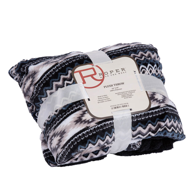 Roper Black Aztec Throw