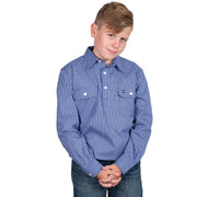 Boy's Brayden Half Button Check Workshirt