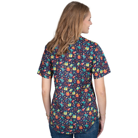 Women's Izzy Full Button Print Short Sleeve Workshirt