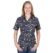 Women's Izzy Full Button Print Short Sleeve Workshirt