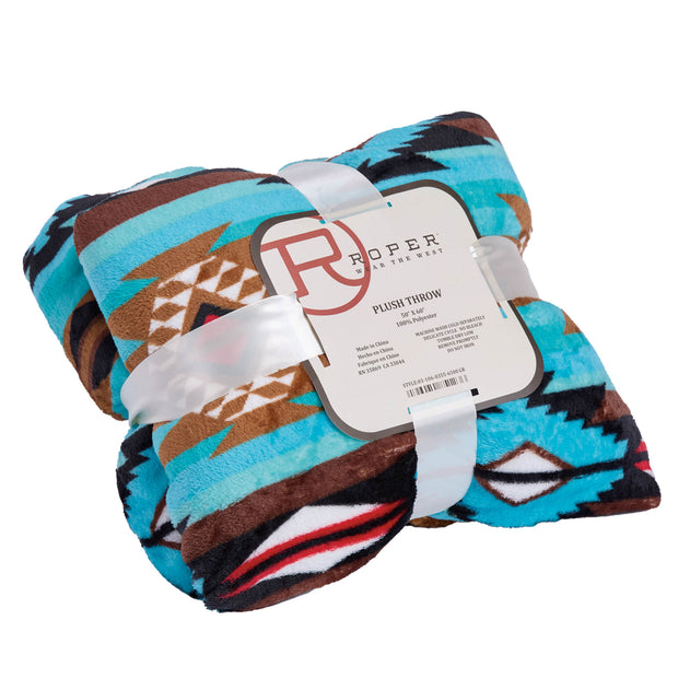 Roper Blue Aztec Throw