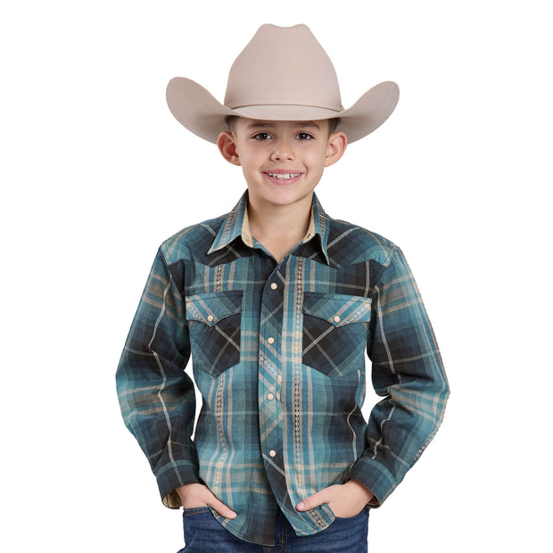 Boy's West Made Collection Long Sleeve Plaid Shirt