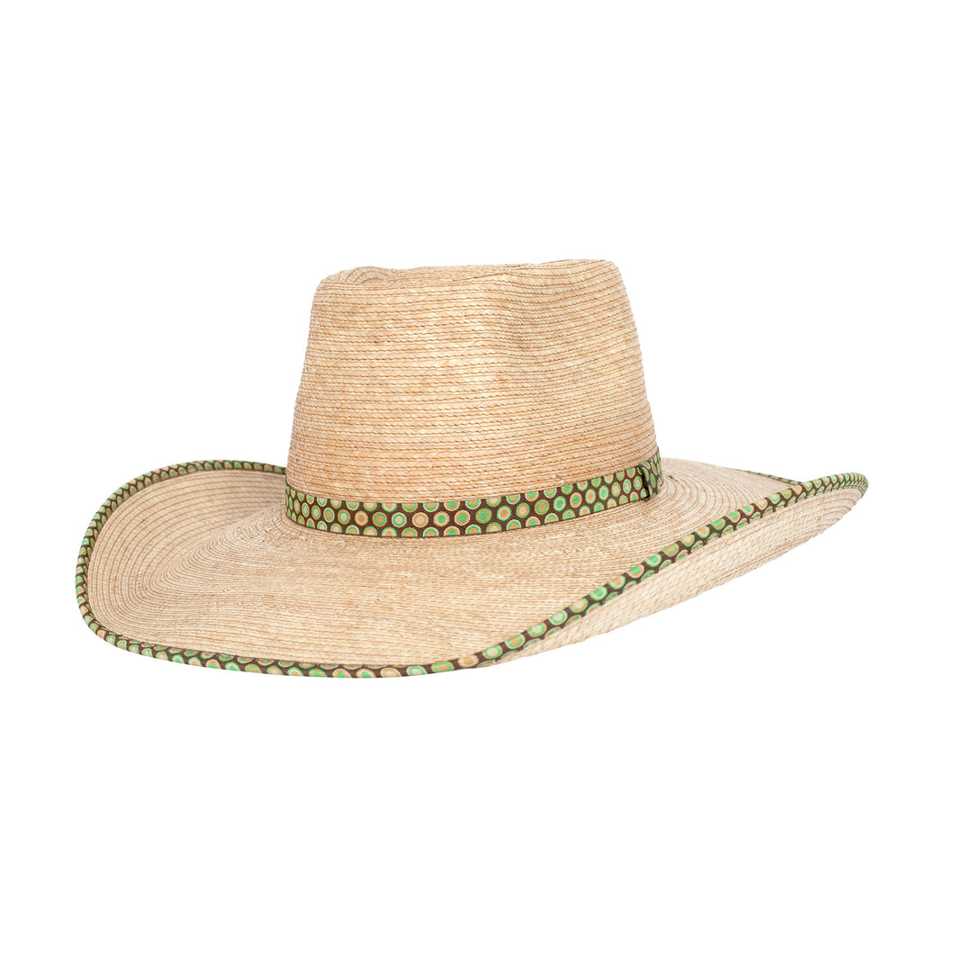 Ava Palm Leaf Hat Oak/Choc Mint Cirlces – Just Country Australia