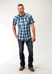 Roper Men's - West Made Collection Shirt Blue Plaid 02062305 full