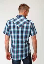 Roper Men's - West Made Collection Shirt Blue Plaid 02062305 back