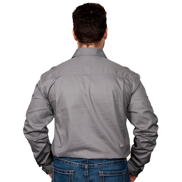 Just Country Men's - Cameron - 1/2 Button Steel Grey 10101STG back