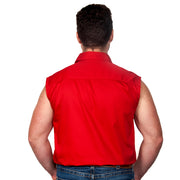 Just Country Men's - Jack - 1/2 Button Sleeveless Chilli back