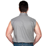 Just Country Men's - Jack - 1/2 Button Sleeveless Steel Grey - 10103STG back