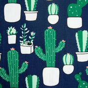 Just Country Women's Georgie Half Button Print Workshirt Navy / Green Cactus WWLS2148 swatch