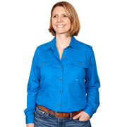Just Country Workshirt Women's Brooke Blue Jewel front