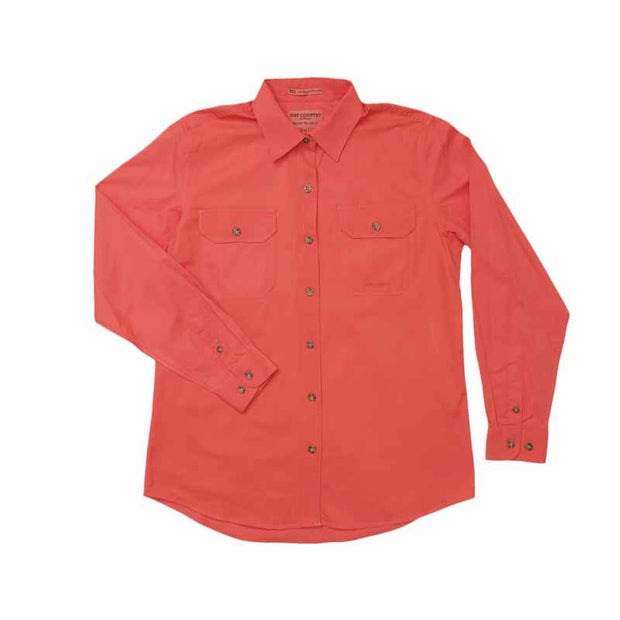 Just Country Workshirt Women's Brooke Hot Coral