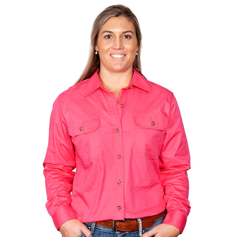 Just Country Workshirt Women's Brooke Hot Pink front