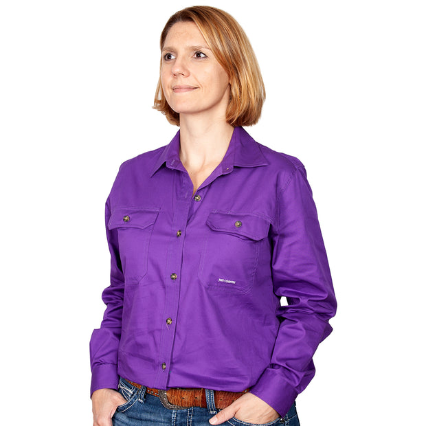 Just Country Workshirt Women's Brooke Purple front