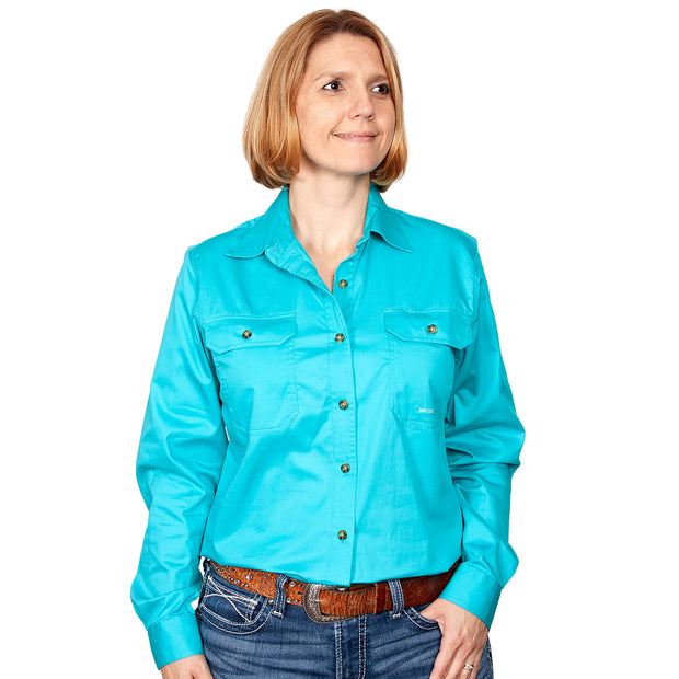 Just Country Workshirt Women's Brooke Turquoise front