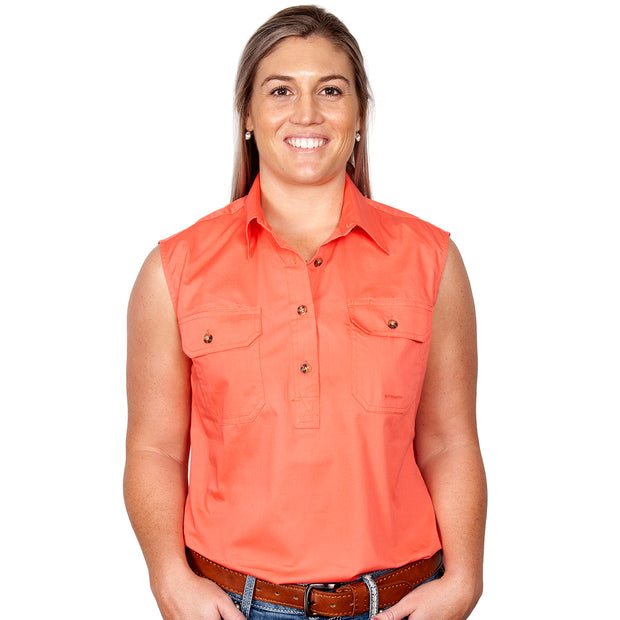 Just Country Workshirt Women's Kerry Hot Coral front