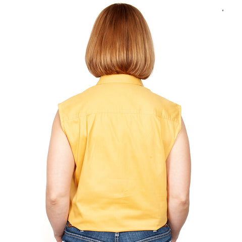 Just Country Women's - Kerry - 1/2 Button Sleeveless Mustard 50503MUS back
