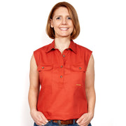 Just Country Women's - Kerry - 1/2 Button Sleeveless Rust 50503RST