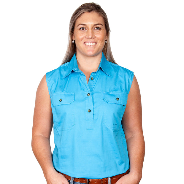 Just Country Women's Workshirt Kerry Sky 50503SKY front