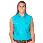 Just Country Women's Workshirt Kerry Turquoise 50503TUR front