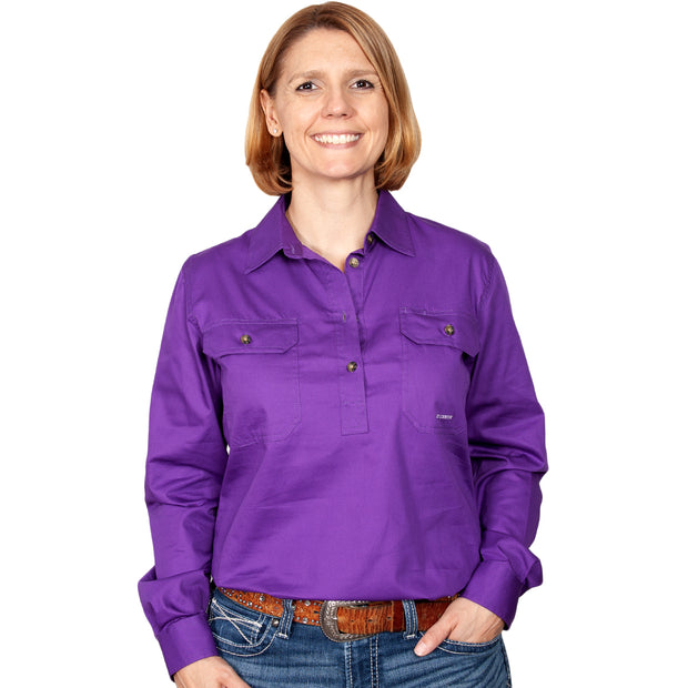 Just Country Workshirt Women's Jahna Purple front