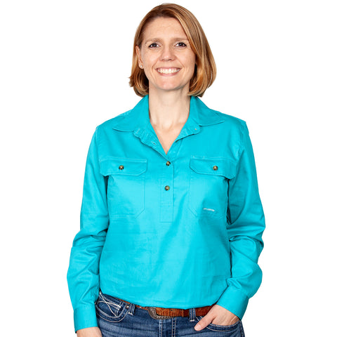 Just Country Workshirt Women's Jahna Turquoise front